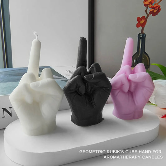 1 Stuk Wit/Zwart Creatieve Kaarsen Middelvingervormige Gebaar Geurkaarsen Niche Grappige Eigenzinnige Geschenken Huisdecoratie Ornamenten