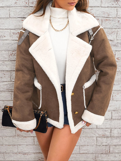Winterjas Teddy met Revers Dames