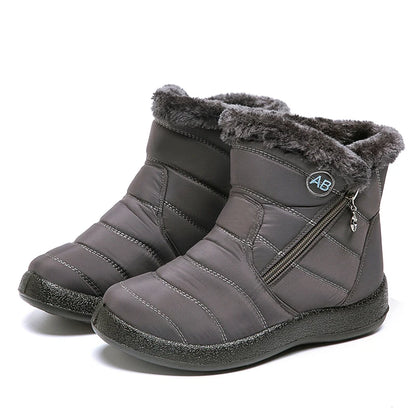 damesschoenen met een rits en bont van binnen