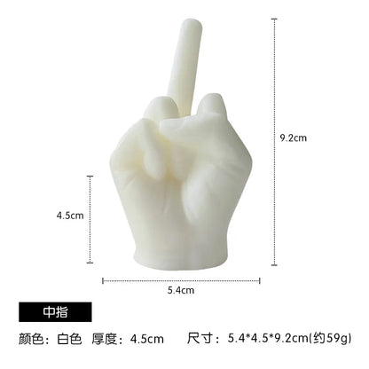 1 Stuk Wit/Zwart Creatieve Kaarsen Middelvingervormige Gebaar Geurkaarsen Niche Grappige Eigenzinnige Geschenken Huisdecoratie Ornamenten