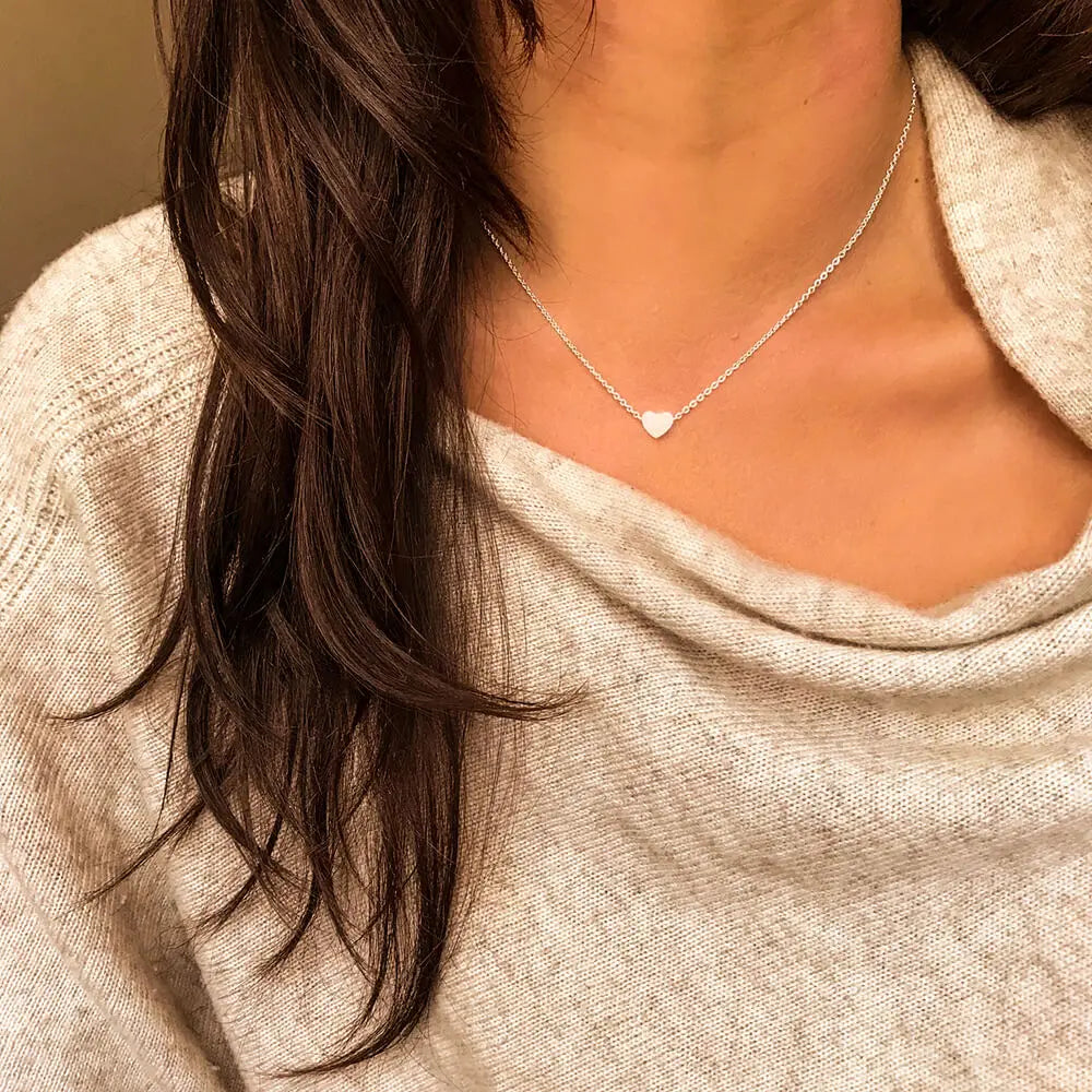 roestvrijstalen sieraden Choker ketting met hart kleine hanger voor sieraden vrouwen