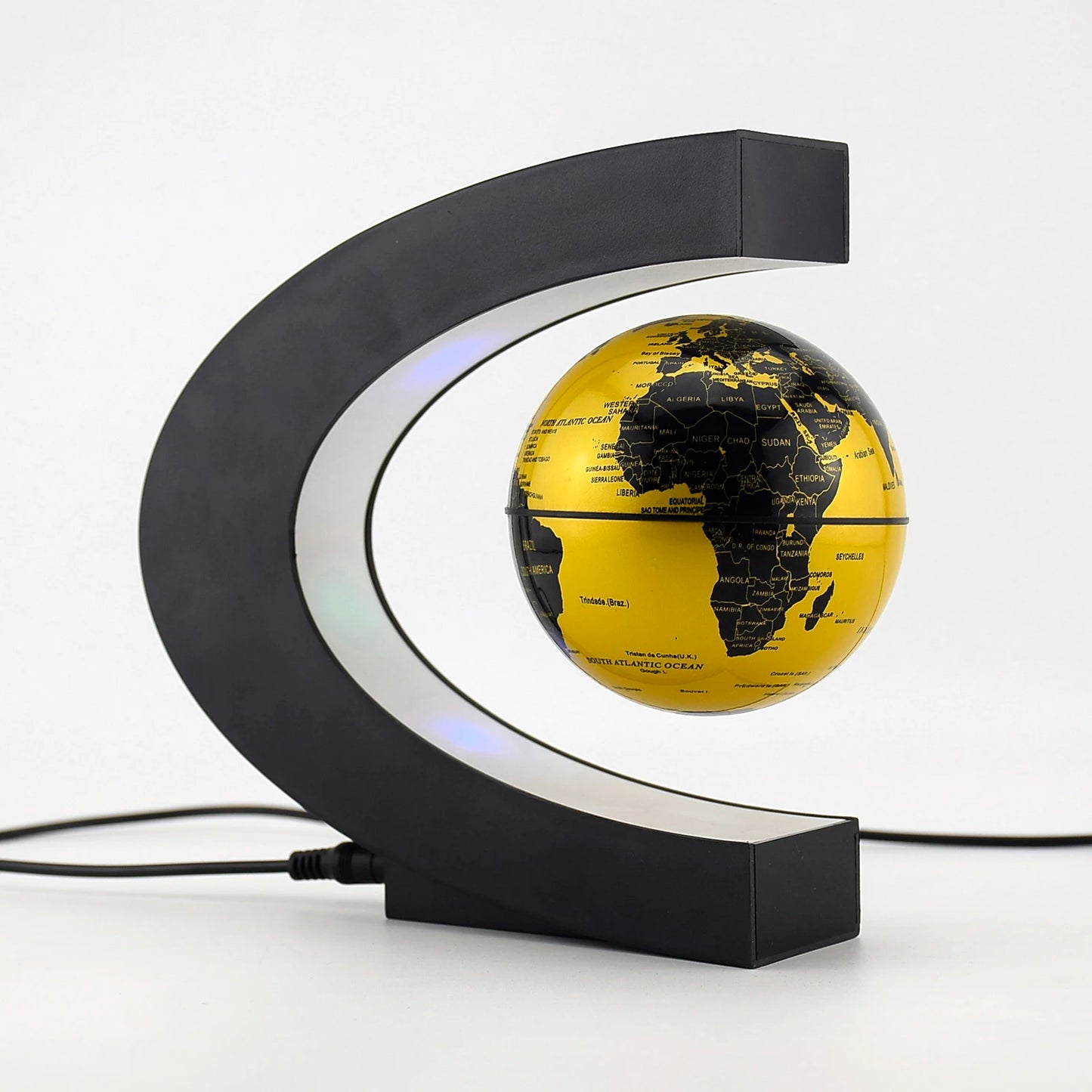 Cazy Zwevende Wereldbol Magnetisch Draaibaar - Bureau Accessoire Met LED verlichting
