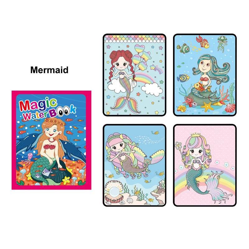 4-Pack Magische Water Kleurboeken voor Kinderen vanaf 2 Jaar - Herbruikbare Waterkleurboekjes met Magische Stift - Kleuren met Water - Educatief en Creatief Tekenboek voor Jongen en Meisje - Waterverf Graffiti Kleurboek - Sinterklaas - Toverstiften