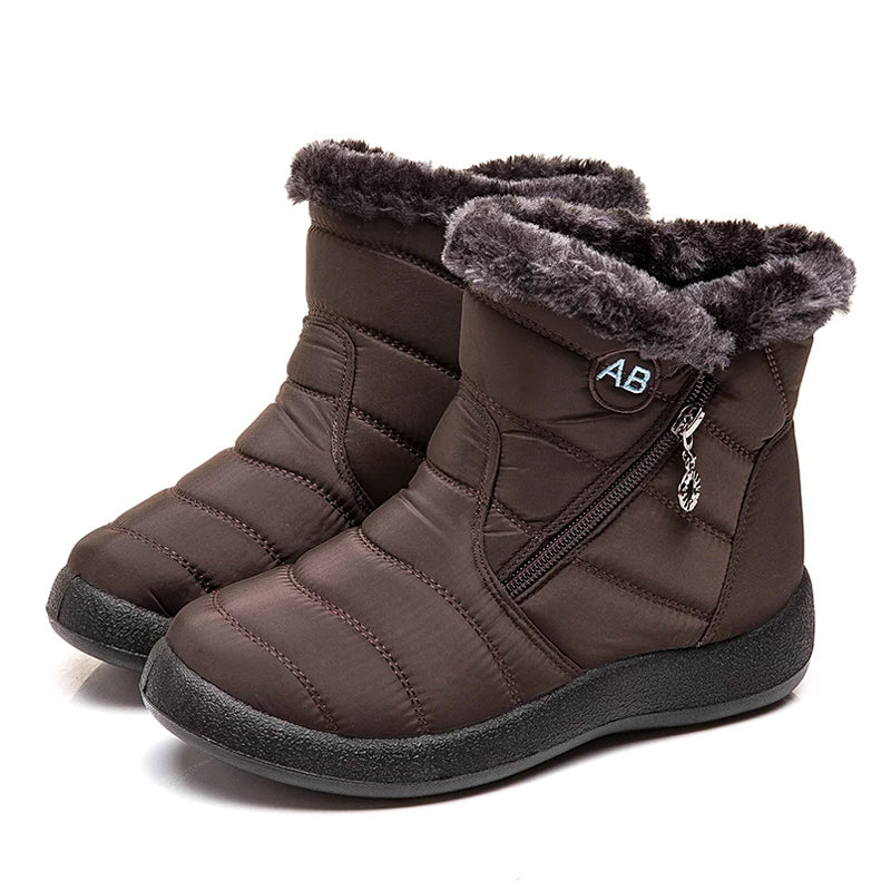 damesschoenen met een rits en bont van binnen