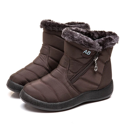 damesschoenen met een rits en bont van binnen