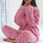 Coral fluwelen pyjamaset voor dames