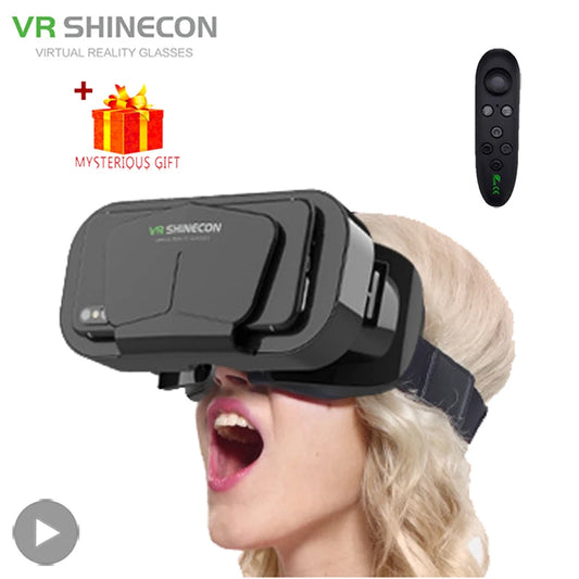Shinecon Vr Bril 3d Headset Virtual Reality Apparaten Helm Viar Lenzen Goggle Voor Smartphone Mobiele Telefoon Smart Met Controller