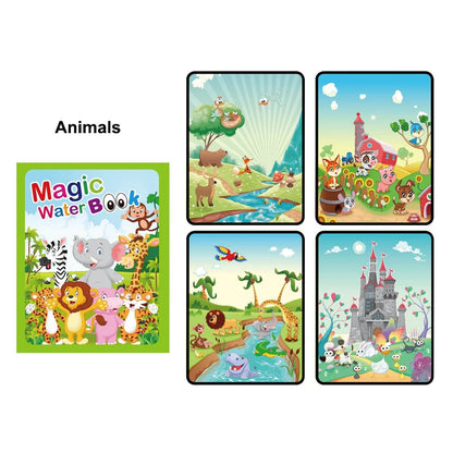 4-Pack Magische Water Kleurboeken voor Kinderen vanaf 2 Jaar - Herbruikbare Waterkleurboekjes met Magische Stift - Kleuren met Water - Educatief en Creatief Tekenboek voor Jongen en Meisje - Waterverf Graffiti Kleurboek - Sinterklaas - Toverstiften