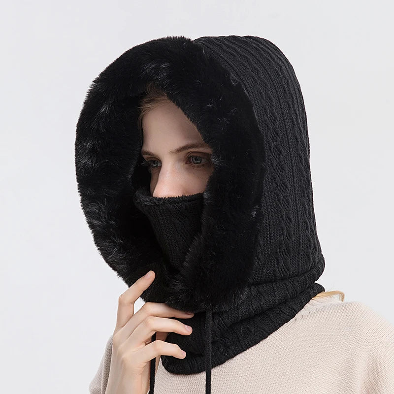 Luxe Gebreide Bont Gevoerde Nekwarmer