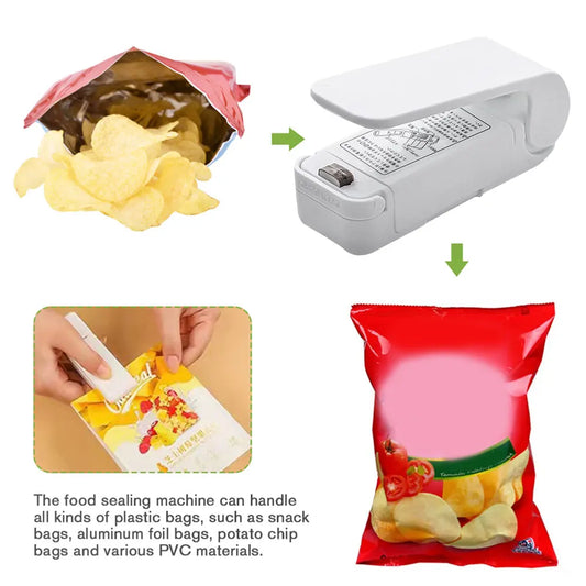 Deze compacte sealen is geschikt voor het dichtmaken van plastic zakjes.