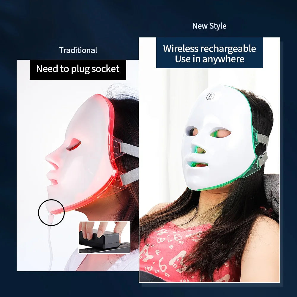 LED Masker | 7 kleuren LED lichttherapie masker | Huidverzorging | Huidverjongingsapparaat | Veilig voor alle huidtypes