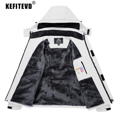 KEFITEVD Dames Winterjas Zware Snowboard Ski Jas Buiten Thermisch Warme Wandeljas Windjack Casual