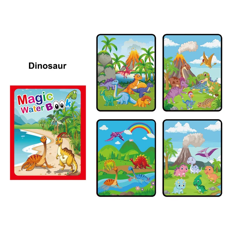 4-Pack Magische Water Kleurboeken voor Kinderen vanaf 2 Jaar - Herbruikbare Waterkleurboekjes met Magische Stift - Kleuren met Water - Educatief en Creatief Tekenboek voor Jongen en Meisje - Waterverf Graffiti Kleurboek - Sinterklaas - Toverstiften