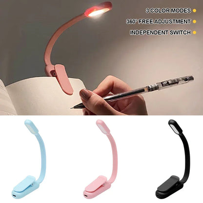 Mini Led Boek Nacht 3 Helderheid Verstelbare Usb Oplaadbare Clip-On Studie Leeslamp Voor Reizen Slaapkamer Slaapzaal Lezen