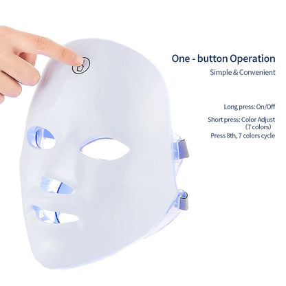 LED Masker | 7 kleuren LED lichttherapie masker | Huidverzorging | Huidverjongingsapparaat | Veilig voor alle huidtypes