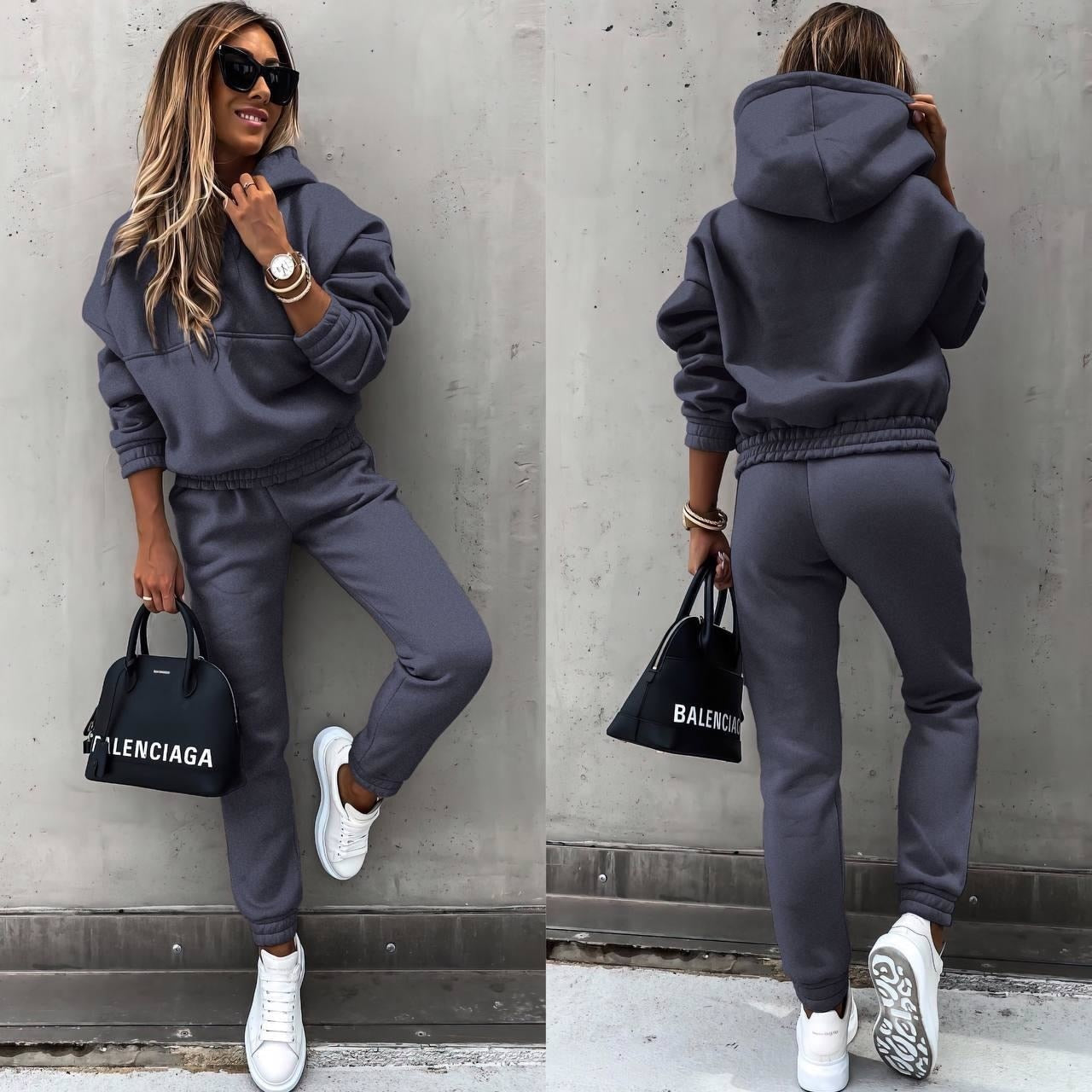 Trendy Capuchon Trui met Joggingbroek Set voor Dames