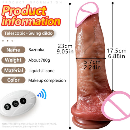 Enorme Grote Zachte Vibrator Verwarming Realistische Dildo Voor Vrouw Mannen Draadloze Telescopische Dick Masturbator Penis G Spot Vagina