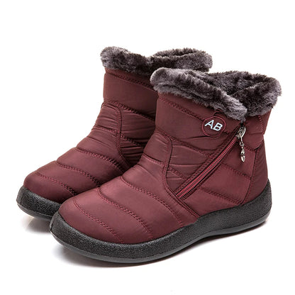 damesschoenen met een rits en bont van binnen