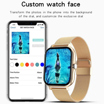 Smart Horloge Voor Mannen Vrouwen Cadeau Voor Xiaomi Volledig Touchscreen Sport Fitness Horloges Bt Oproep Digitale Smartwatch Horloge 2024 Nieuwe