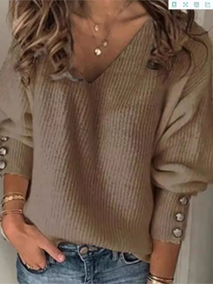 Lente Herfst Dames Losse Lange Mouwen Gebreide Top