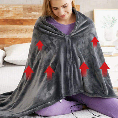 Usb Elektrische Verwarmde Deken 3 Verwarmingsniveaus Fleece Verwarmde Deken Draagbare Verwarming Lap Deken Snel Verwarmde Cape Pad