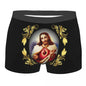 Custom Mannelijke Cool Heilig Hart Van Jezus Ondergoed Christelijke Katholieke God Boxer Slips Zachte Korte Broek Onderbroek
