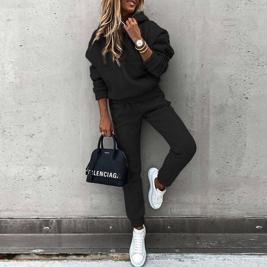 Trendy Capuchon Trui met Joggingbroek Set voor Dames