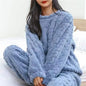 Coral fluwelen pyjamaset voor dames