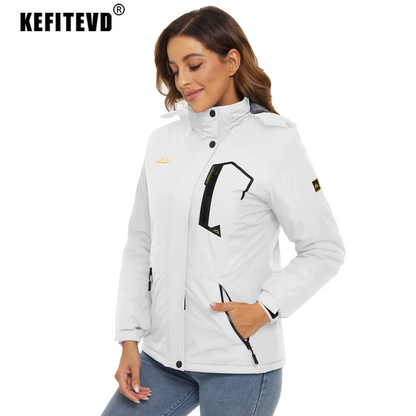 KEFITEVD Dames Winterjas Zware Snowboard Ski Jas Buiten Thermisch Warme Wandeljas Windjack Casual