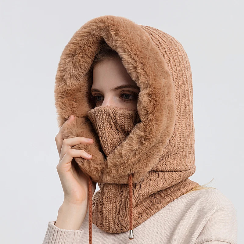 Luxe Gebreide Bont Gevoerde Nekwarmer