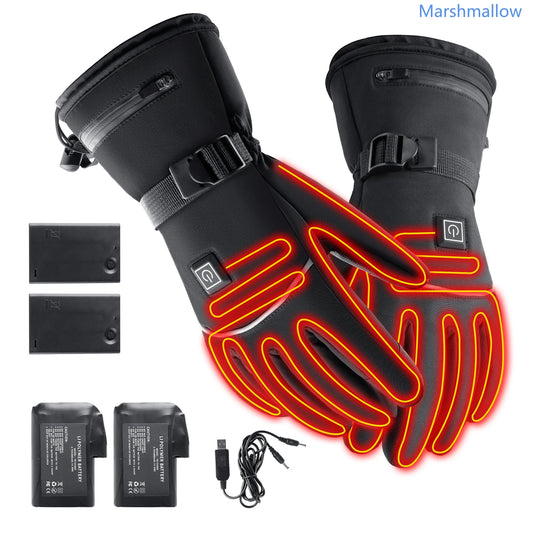 Waterproof USB Rechargeable Electric Heated Gloves Women Men Touchscreen Thermal Motorcycle Gloves Heated for Motorbike Skiing