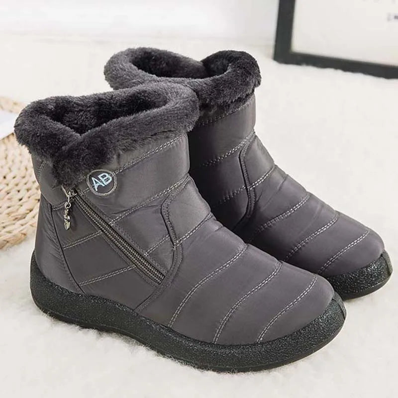 damesschoenen met een rits en bont van binnen