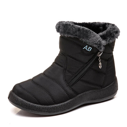 damesschoenen met een rits en bont van binnen