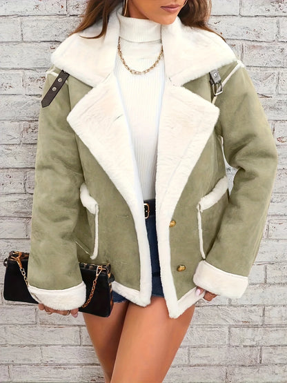 Winterjas Teddy met Revers Dames