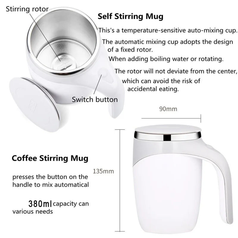 Automatische Magnetische Mok - Oplaadbare Automatische Roeren koffie kop - Elektrische Roeren Beker - Roterende Beker