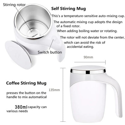Automatische Magnetische Mok - Oplaadbare Automatische Roeren koffie kop - Elektrische Roeren Beker - Roterende Beker