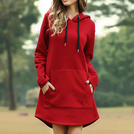 Luna | Casual Hoodie Jurk | Comfortabele Vrijetijdsstijl | Zachte Katoenmix