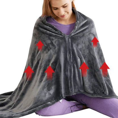 Usb Elektrische Verwarmde Deken 3 Verwarmingsniveaus Fleece Verwarmde Deken Draagbare Verwarming Lap Deken Snel Verwarmde Cape Pad