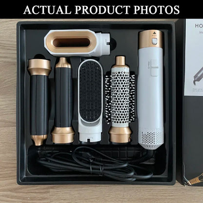 5 in 1 Föhn Hot Kam Set Professionele Krultang Stijltang