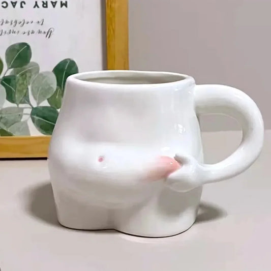 320Ml Grappige Keramische Koffiekop Schattige Dikke Buik Mok Art Design Waterbeker Woonkamer Woonaccessoires Creatieve Mok Cadeau