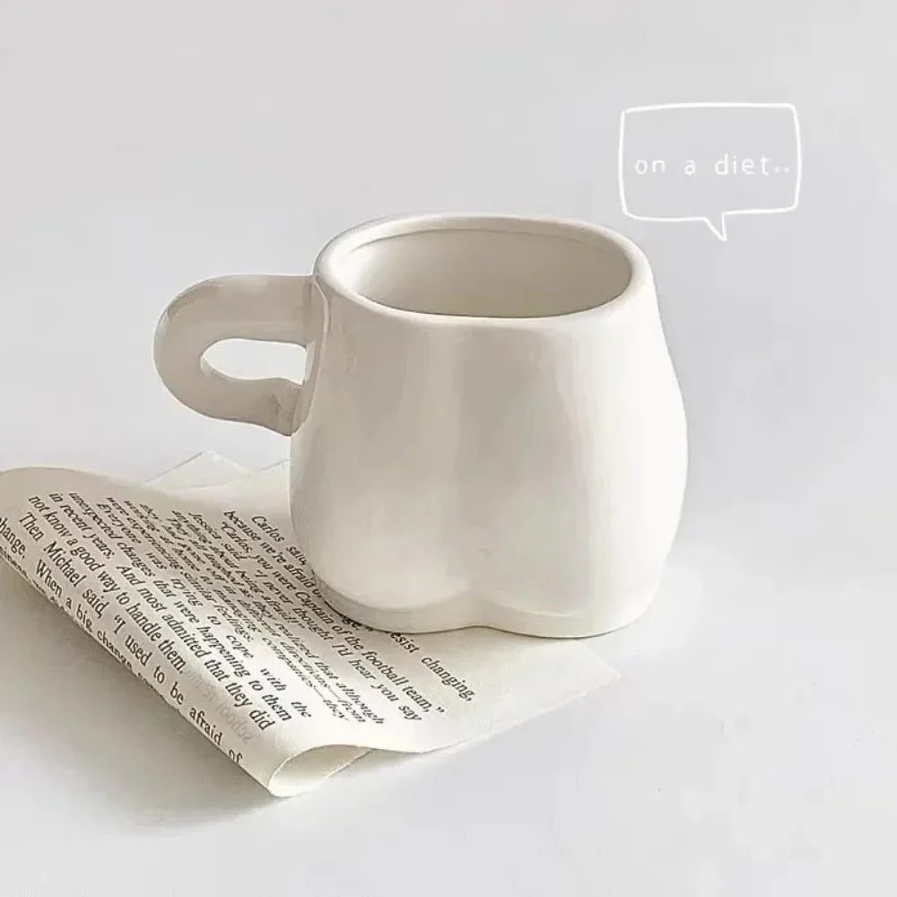 320Ml Grappige Keramische Koffiekop Schattige Dikke Buik Mok Art Design Waterbeker Woonkamer Woonaccessoires Creatieve Mok Cadeau