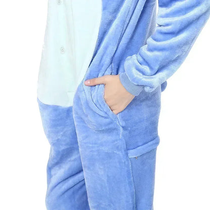 Disney Lilo & Stitch Pyjama Kinderen Cartoon Pluche Kigurumi Onesies Winter Warme Kleding voor Jongens Meisjes Kerstcadeaus