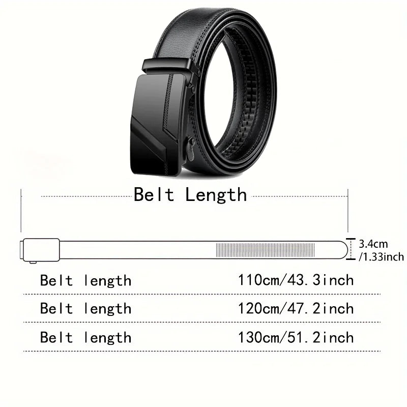 Riemen voor heren, leer, zwart, klassieke verstelbare leren riem, ratel, tailleriem voor jeans, broeken, pakken, geschenken voor mannen