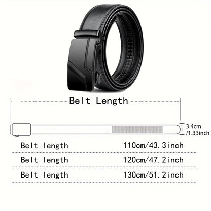 Riemen voor heren, leer, zwart, klassieke verstelbare leren riem, ratel, tailleriem voor jeans, broeken, pakken, geschenken voor mannen