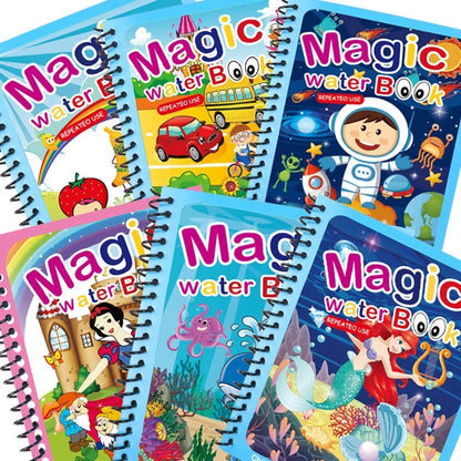 4-Pack Magische Water Kleurboeken voor Kinderen vanaf 2 Jaar - Herbruikbare Waterkleurboekjes met Magische Stift - Kleuren met Water - Educatief en Creatief Tekenboek voor Jongen en Meisje - Waterverf Graffiti Kleurboek - Sinterklaas - Toverstiften