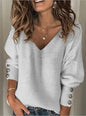 Lente Herfst Dames Losse Lange Mouwen Gebreide Top