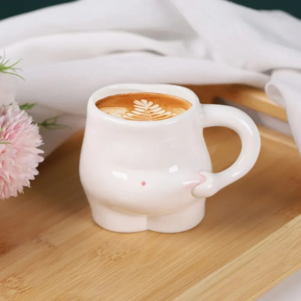 320Ml Grappige Keramische Koffiekop Schattige Dikke Buik Mok Art Design Waterbeker Woonkamer Woonaccessoires Creatieve Mok Cadeau