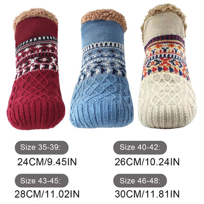 Winter Women Warm Men’s Socks Thickened Thermal Ski Non-slip Soccer Stockings Indoor Home Floor Slippers Sock for Christmas