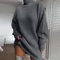 Herfst Winter Gebreide Coltrui Trui Jurk