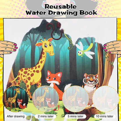 4-Pack Magische Water Kleurboeken voor Kinderen vanaf 2 Jaar - Herbruikbare Waterkleurboekjes met Magische Stift - Kleuren met Water - Educatief en Creatief Tekenboek voor Jongen en Meisje - Waterverf Graffiti Kleurboek - Sinterklaas - Toverstiften